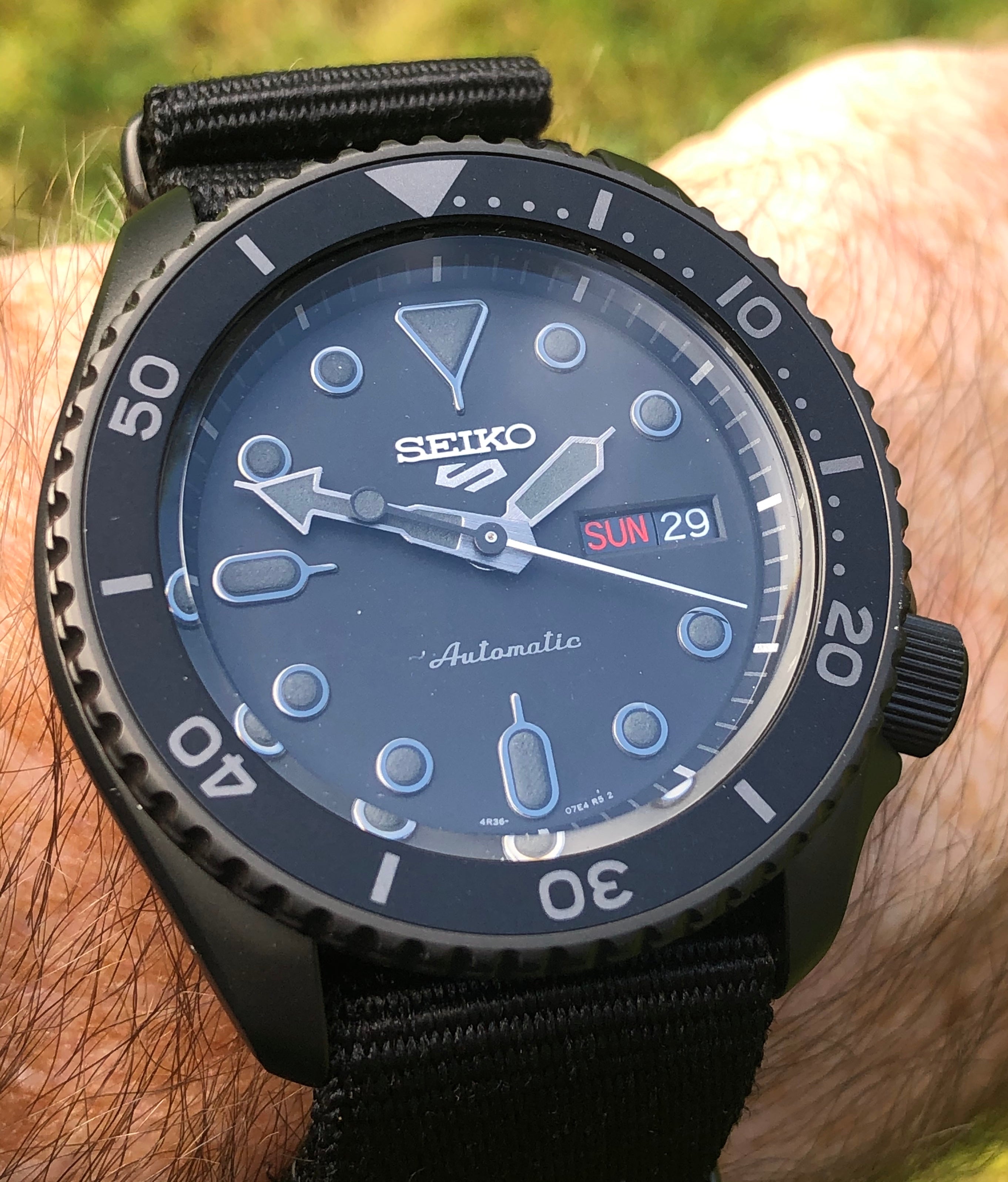 Seiko 5 Sports Automatic Black Dial Black NATO Strap Watch For Men - SRPD79K1 wholesalehk.shop