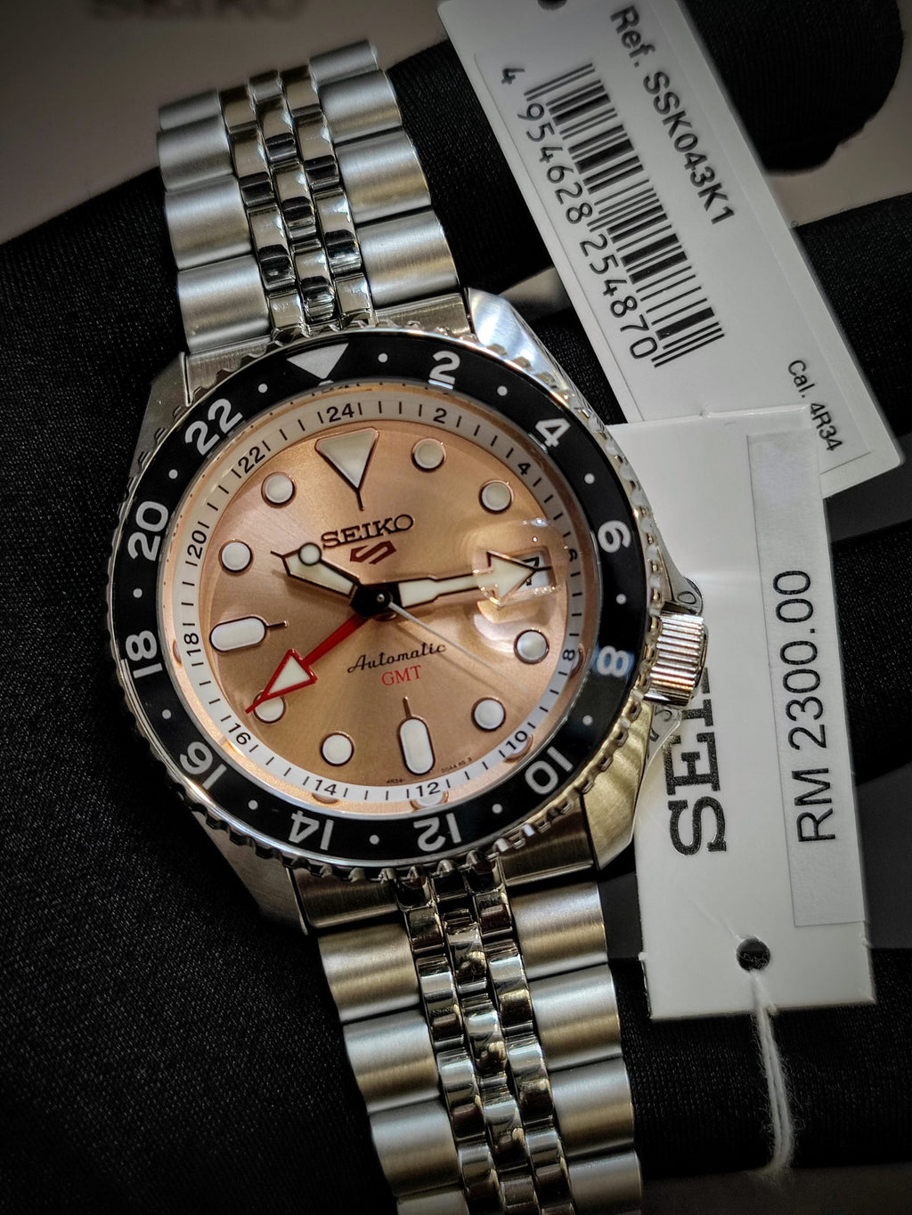 Seiko 5 Sports GMT Thong Sia Limited Edition Brown Dial Silver Steel Strap Watch for Men - SSK043K1 wholesalehk.shop