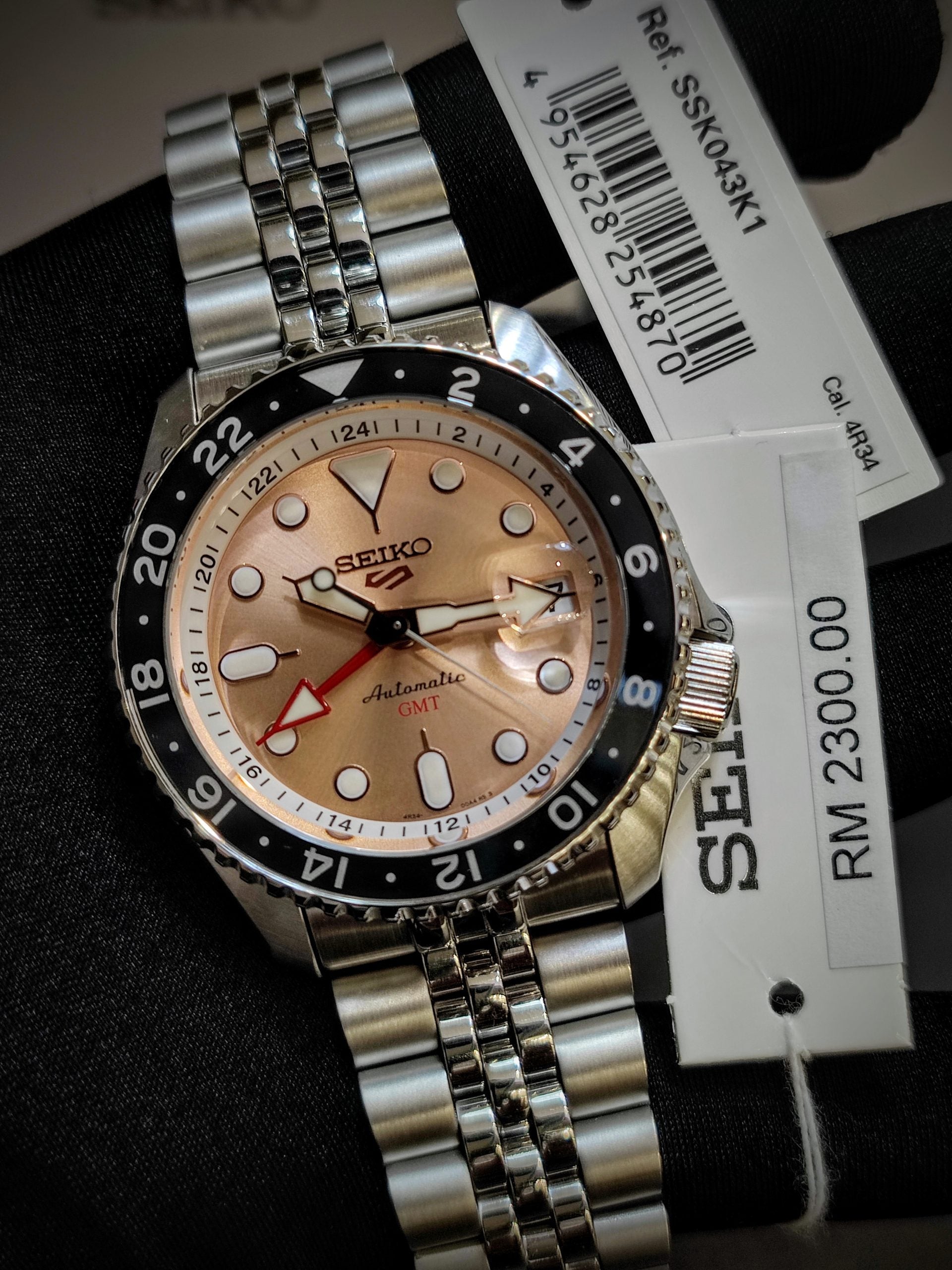 Seiko 5 Sports GMT Thong Sia Limited Edition Brown Dial Silver Steel Strap Watch for Men - SSK043K1 wholesalehk.shop