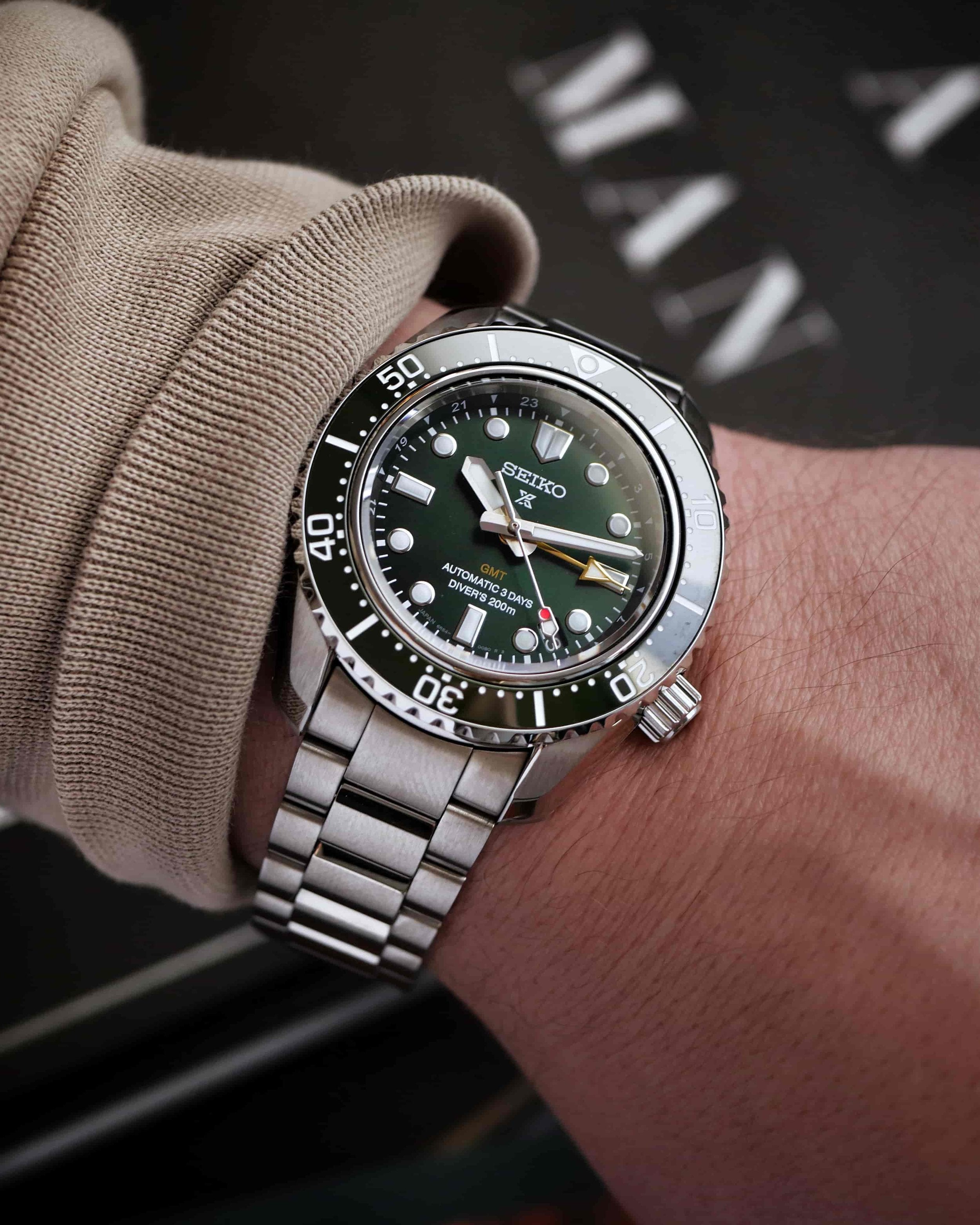 Seiko Prospex GMT Divers Automatic Marine Green Dial Silver Steel Strap Watch For Men - SPB381J1 wholesalehk.shop
