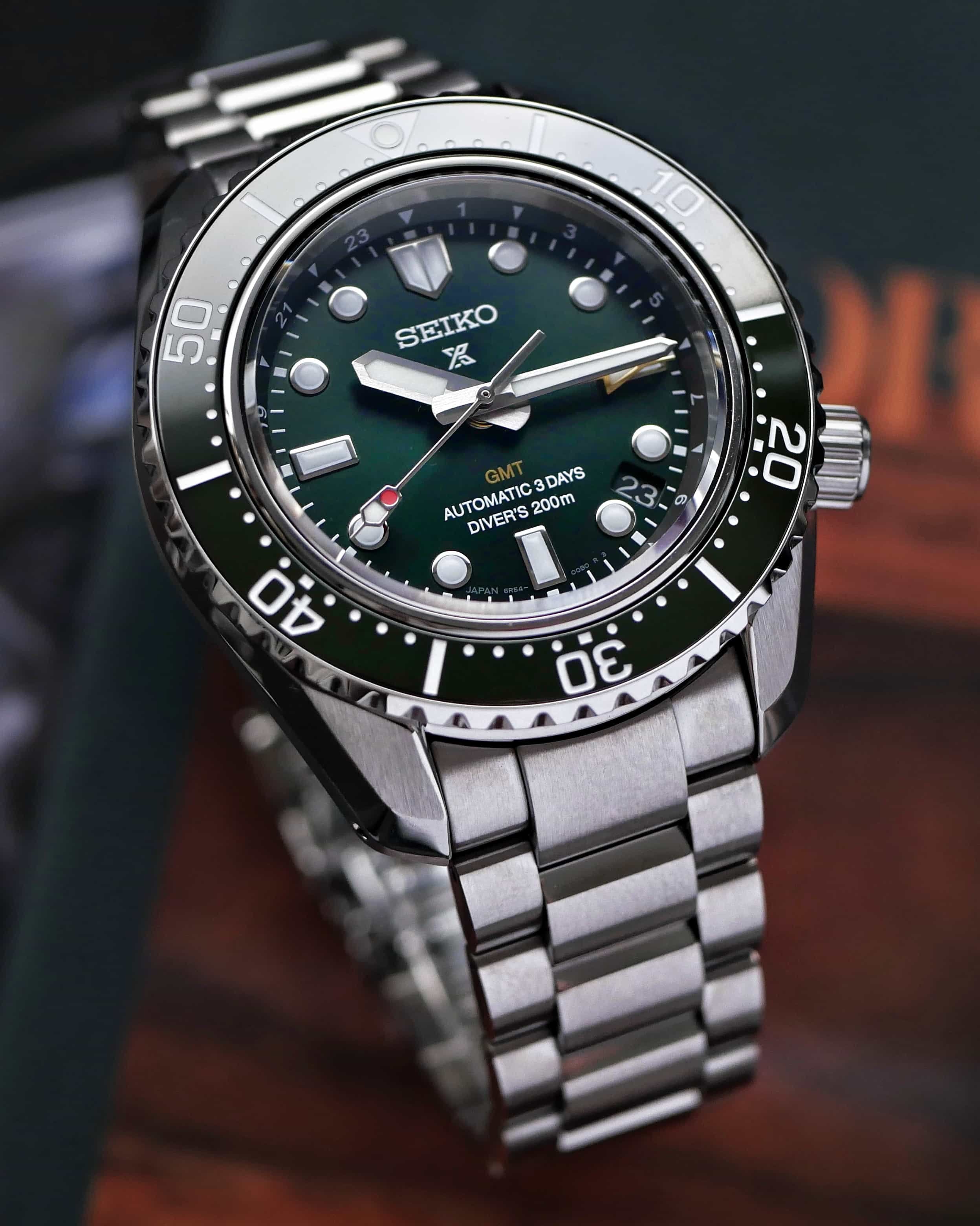 Seiko Prospex GMT Divers Automatic Marine Green Dial Silver Steel Strap Watch For Men - SPB381J1 wholesalehk.shop