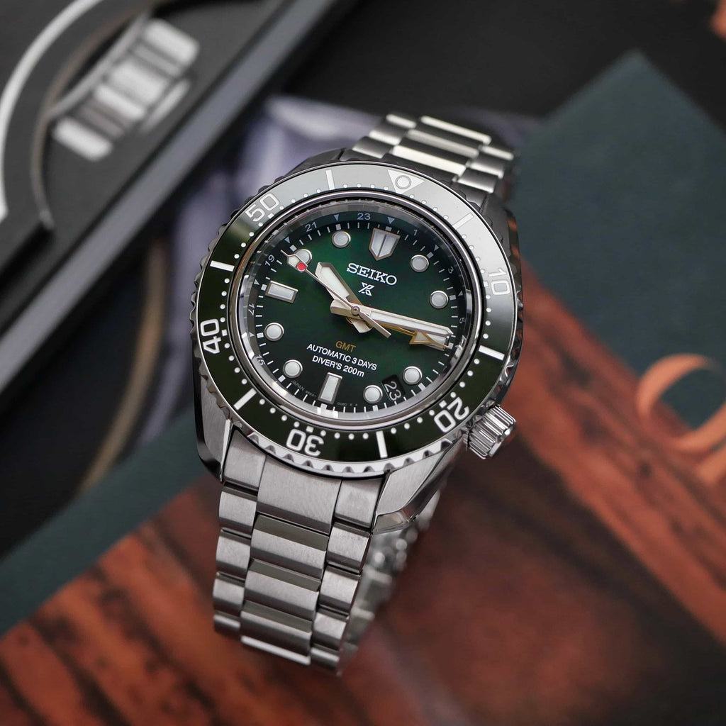 Seiko Prospex GMT Divers Automatic Marine Green Dial Silver Steel Strap Watch For Men - SPB381J1 wholesalehk.shop
