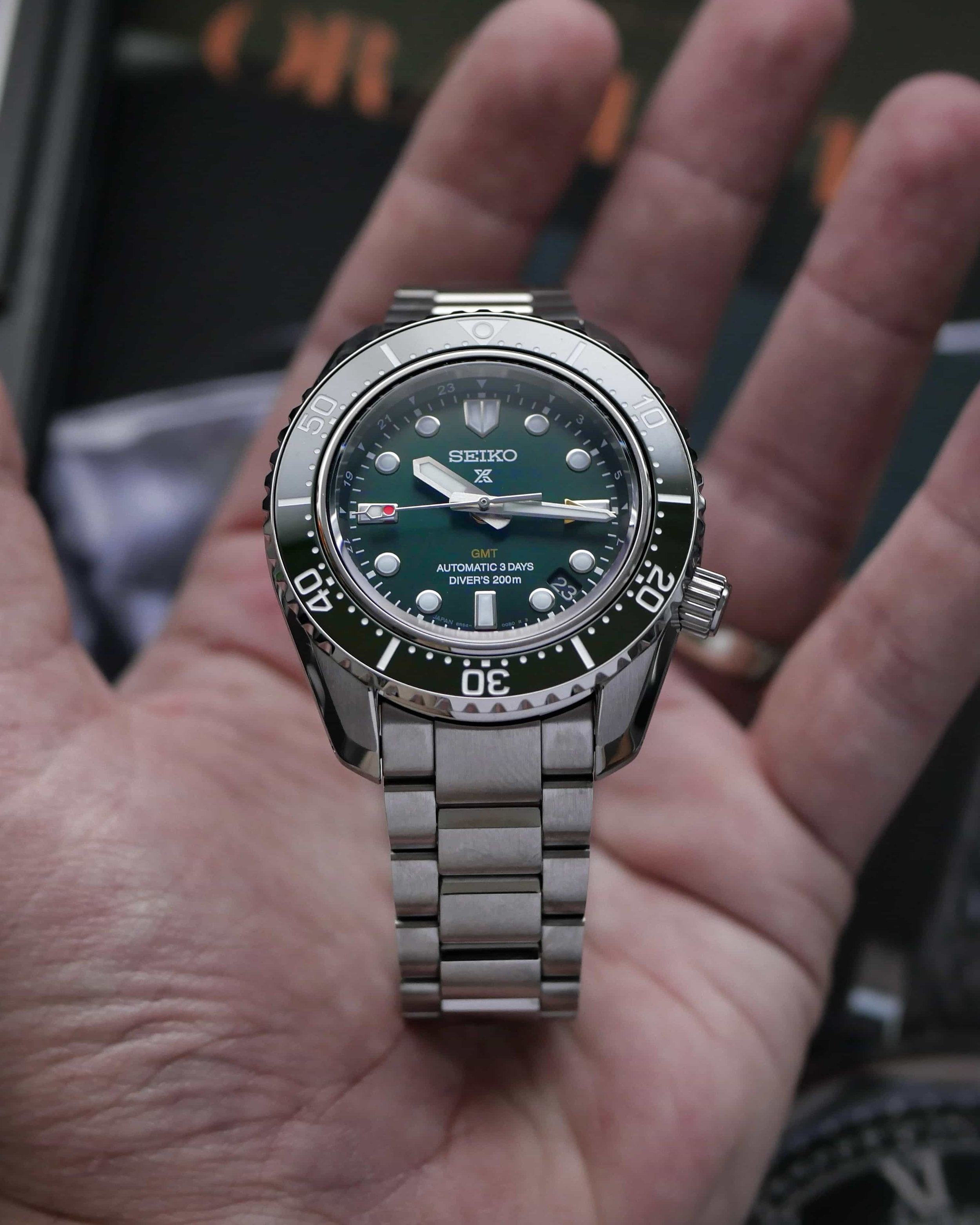 Seiko Prospex GMT Divers Automatic Marine Green Dial Silver Steel Strap Watch For Men - SPB381J1 wholesalehk.shop