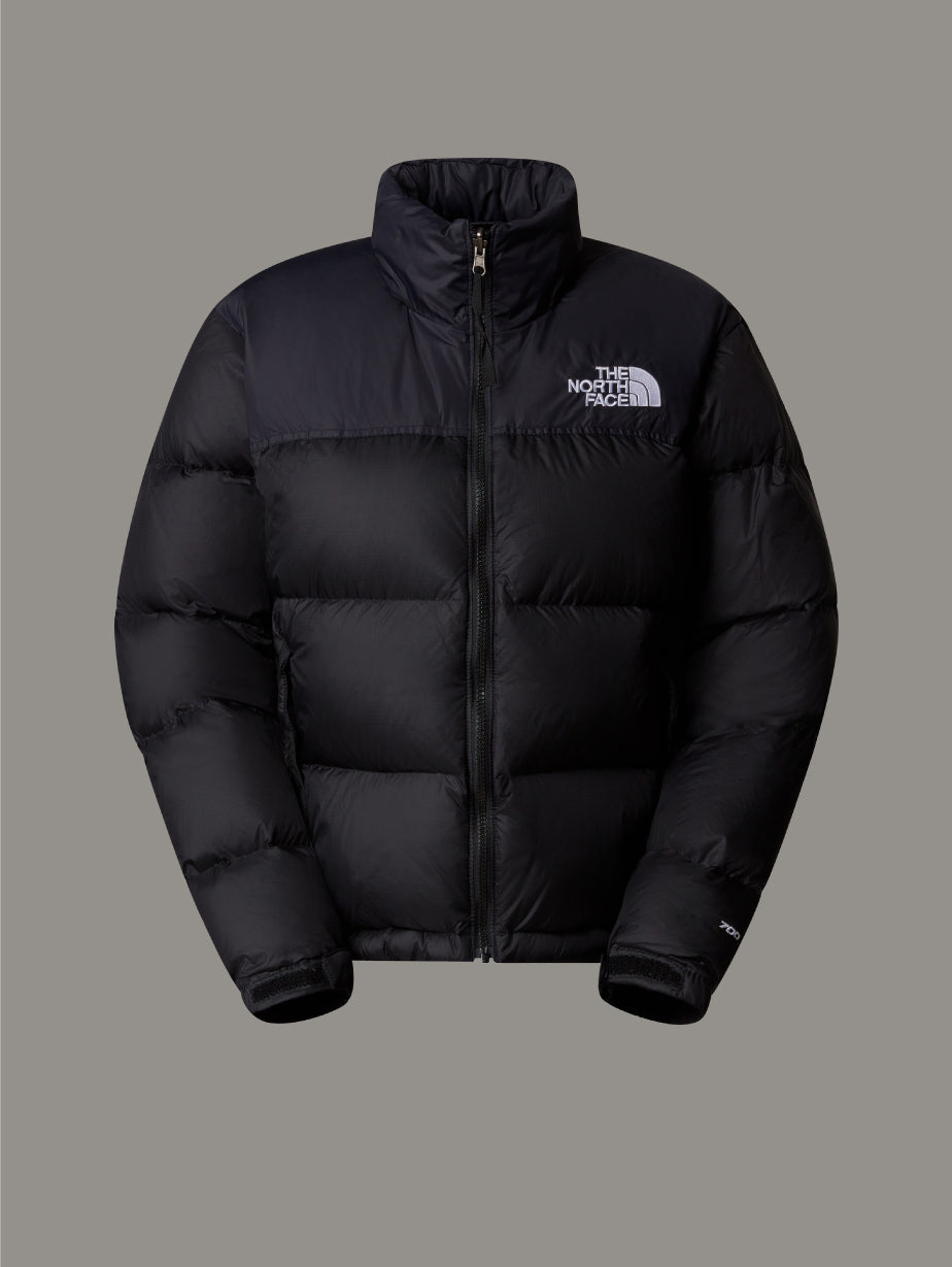 2026 New Arrival Giacca Retro Nuptse Squadrato da Donna Nero wholesalehk.shop