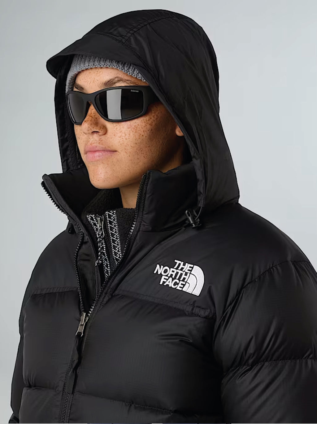 2026 New Arrival Giacca Retro Nuptse Squadrato da Donna Nero wholesalehk.shop