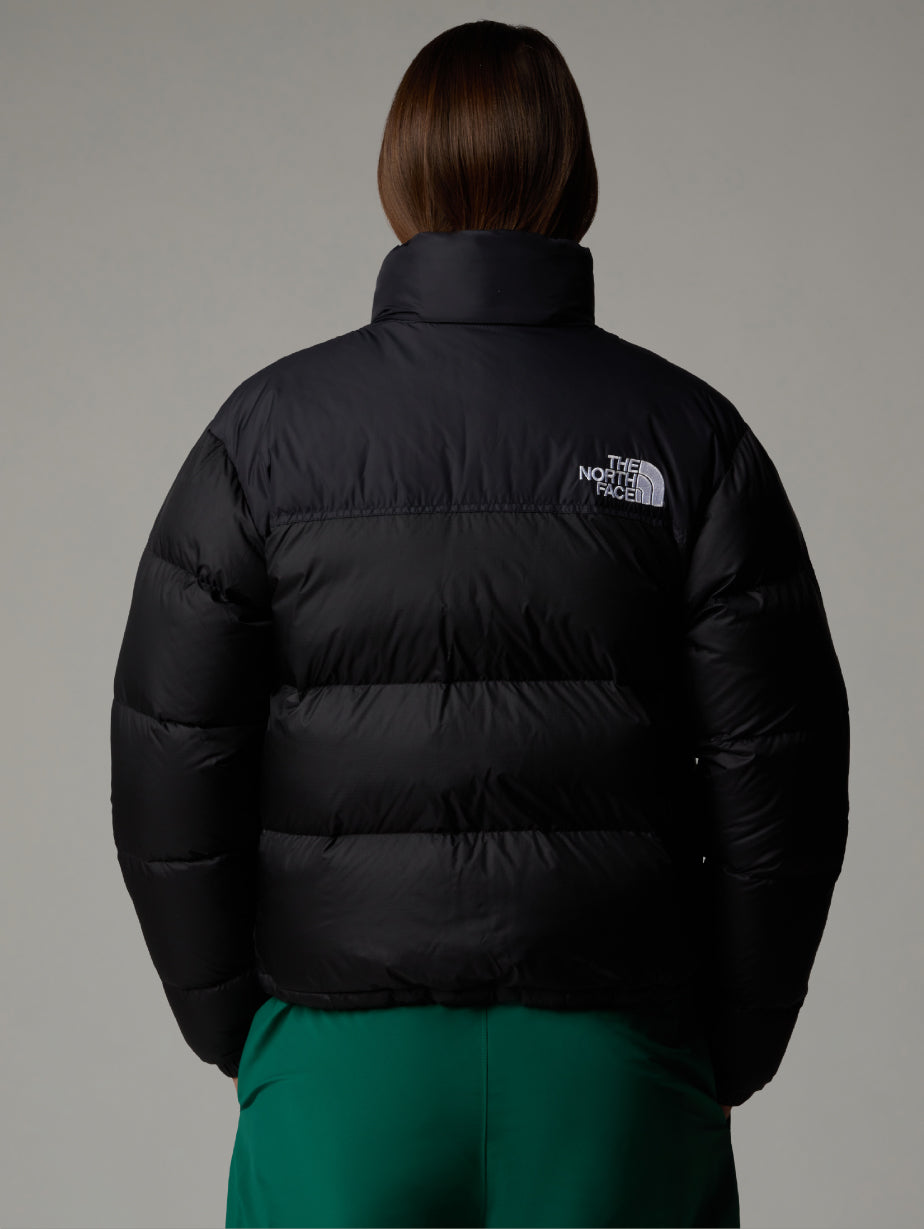 2026 New Arrival Giacca Retro Nuptse Squadrato da Donna Nero wholesalehk.shop