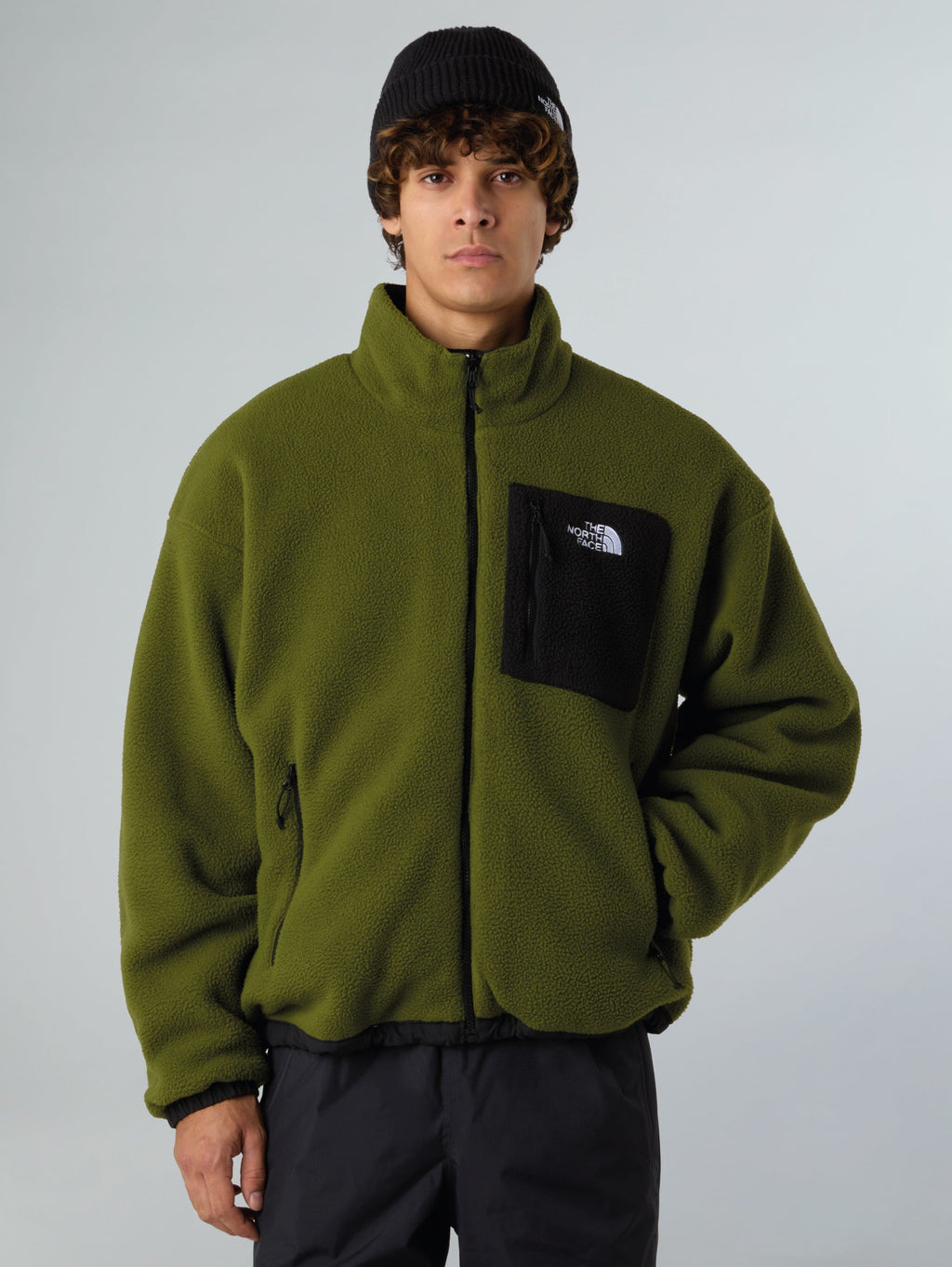 2026 New Arrival Giacca da Uomo in Pile Reversibile Yumiori Verde/Nero wholesalehk.shop