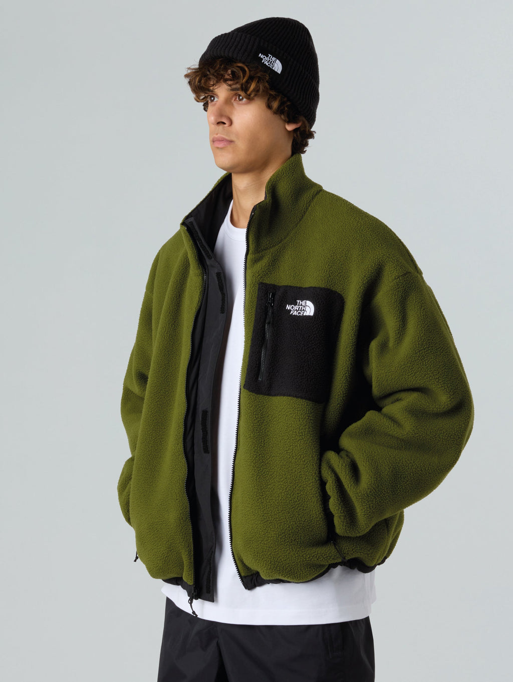 2026 New Arrival Giacca da Uomo in Pile Reversibile Yumiori Verde/Nero wholesalehk.shop