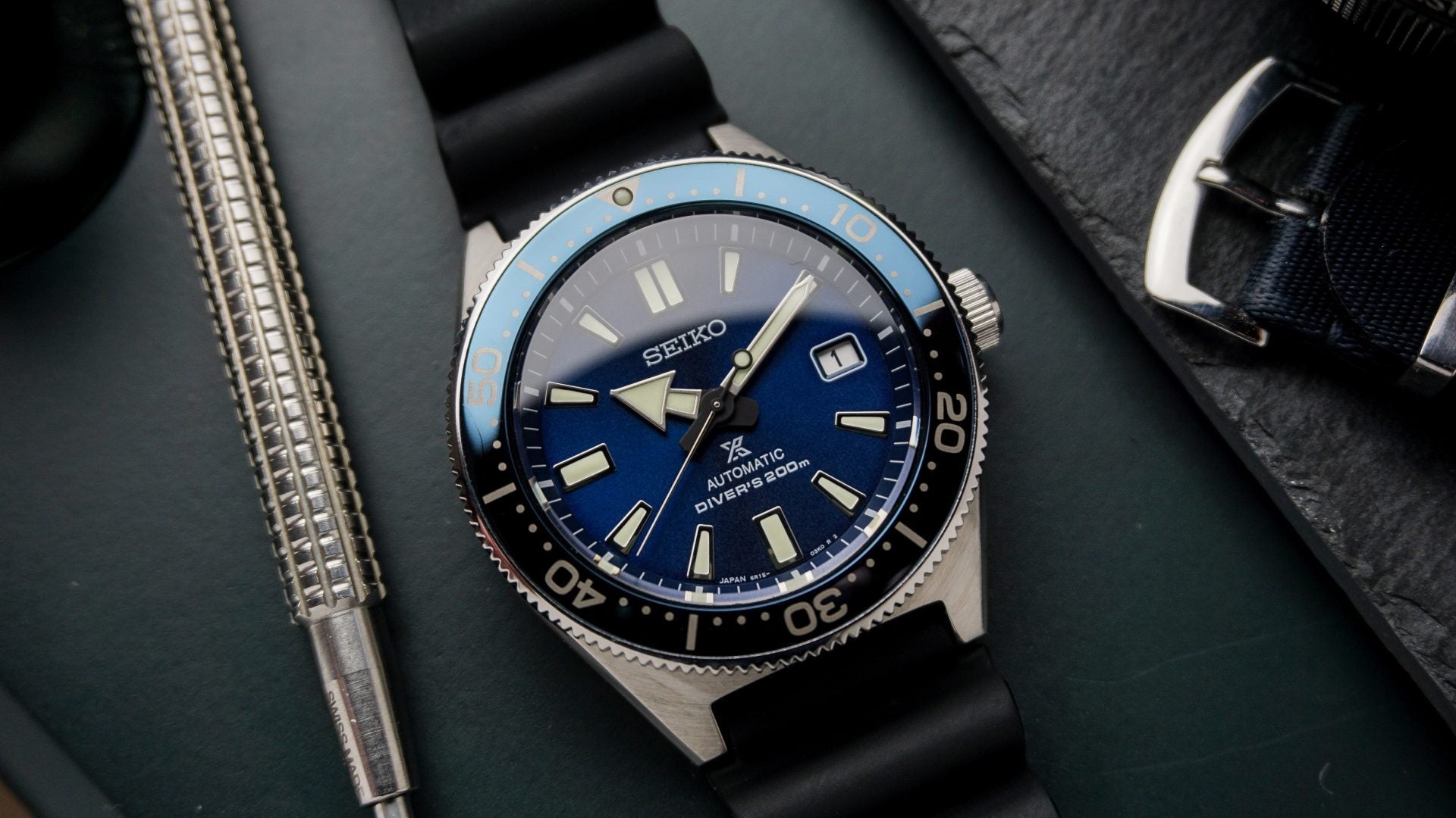 Seiko Prospex Analogue Automatic Diver Blue Dial Black Rubber Strap Watch For Men - SPB053J1 wholesalehk.shop
