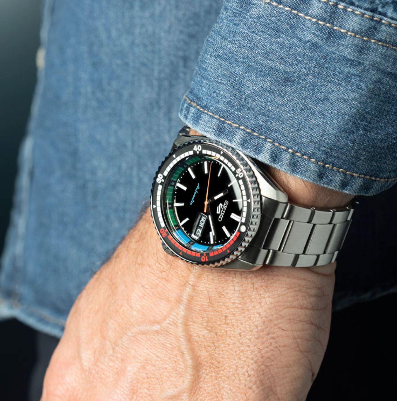 Seiko 5 Sports SKX Series Regatta Timer Retro Blue Dial Silver Steel Strap Watch For Men - SRPK13K1 wholesalehk.shop