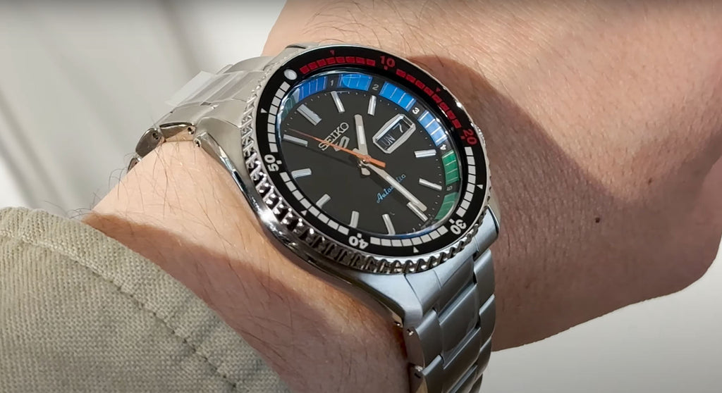 Seiko 5 Sports SKX Series Regatta Timer Retro Blue Dial Silver Steel Strap Watch For Men - SRPK13K1 wholesalehk.shop