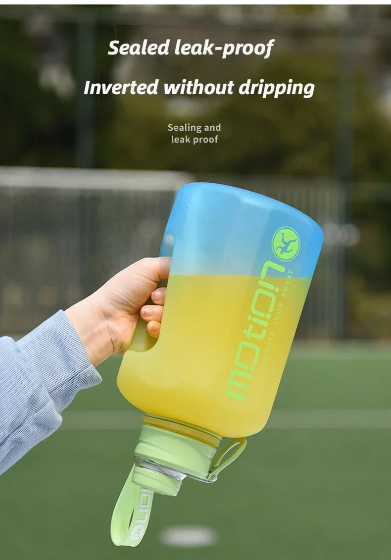 2 Liter Sports Water Bottle With Straw Large Capacity Fitness With Scale Gradient Kettle Outdoor Plastic Portable Water Bottle