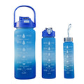 3PCS Leakproof Water Bottles with Times to Drink and Straw Motivational Drinking Sports Water Bottle for Fitness Gym Outdoor
