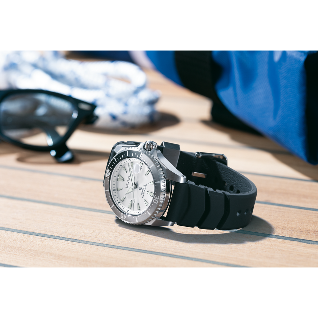 Seiko Shogun Prospex Titanium Divers Automatic White Dial Black Rubber Strap Watch For Men - SPB191J1 wholesalehk.shop