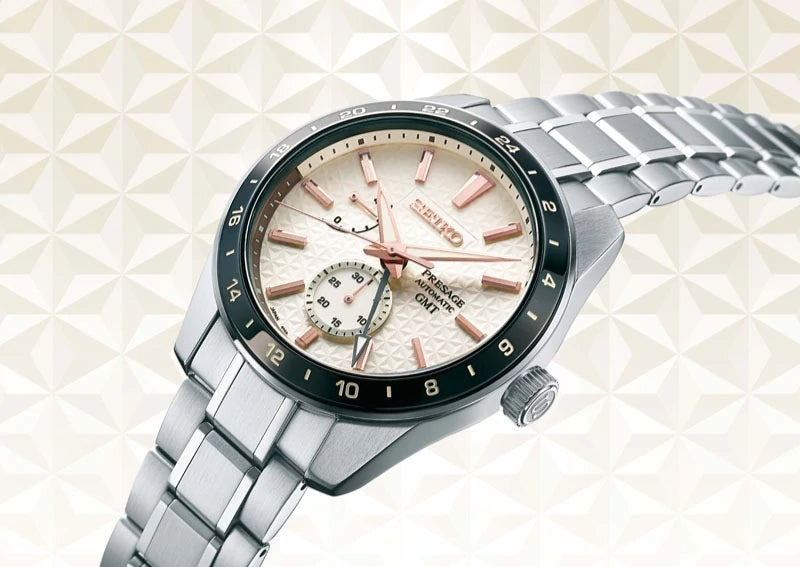 Seiko Presage Sharp Edged Series Automatic GMT Champagne Dial Silver Steel Strap Watch For Men - SPB273J1 wholesalehk.shop