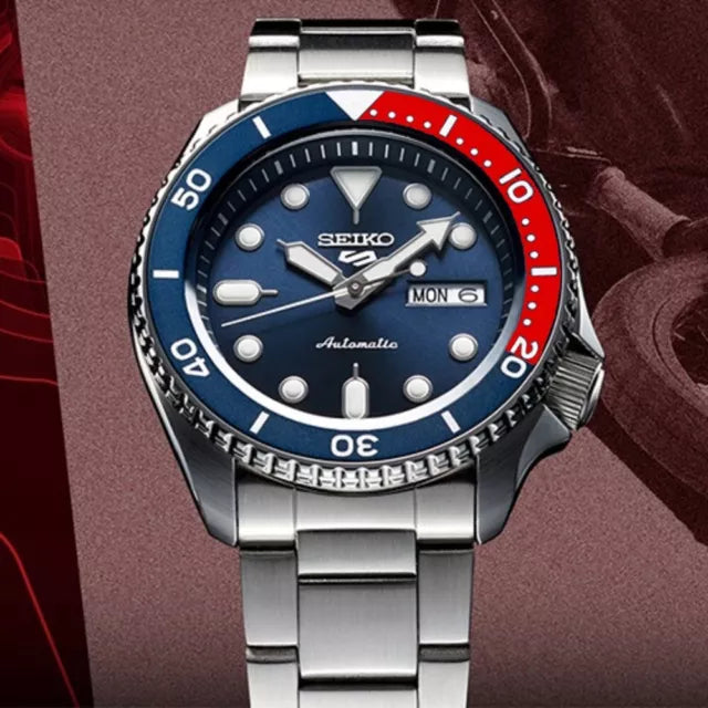 Seiko 5 Sports Automatic Blue Dial Silver Steel Strap Watch For Men - SRPD53K1 wholesalehk.shop