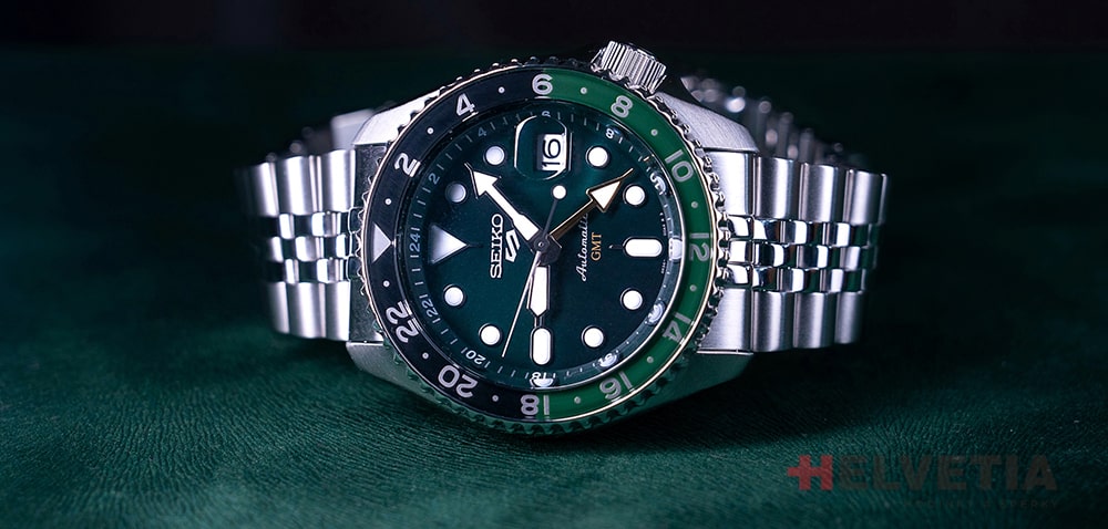 Seiko 5 Sports SKX GMT Automatic Green Dial Silver Steel Strap Watch For Men - SSK035K1 wholesalehk.shop