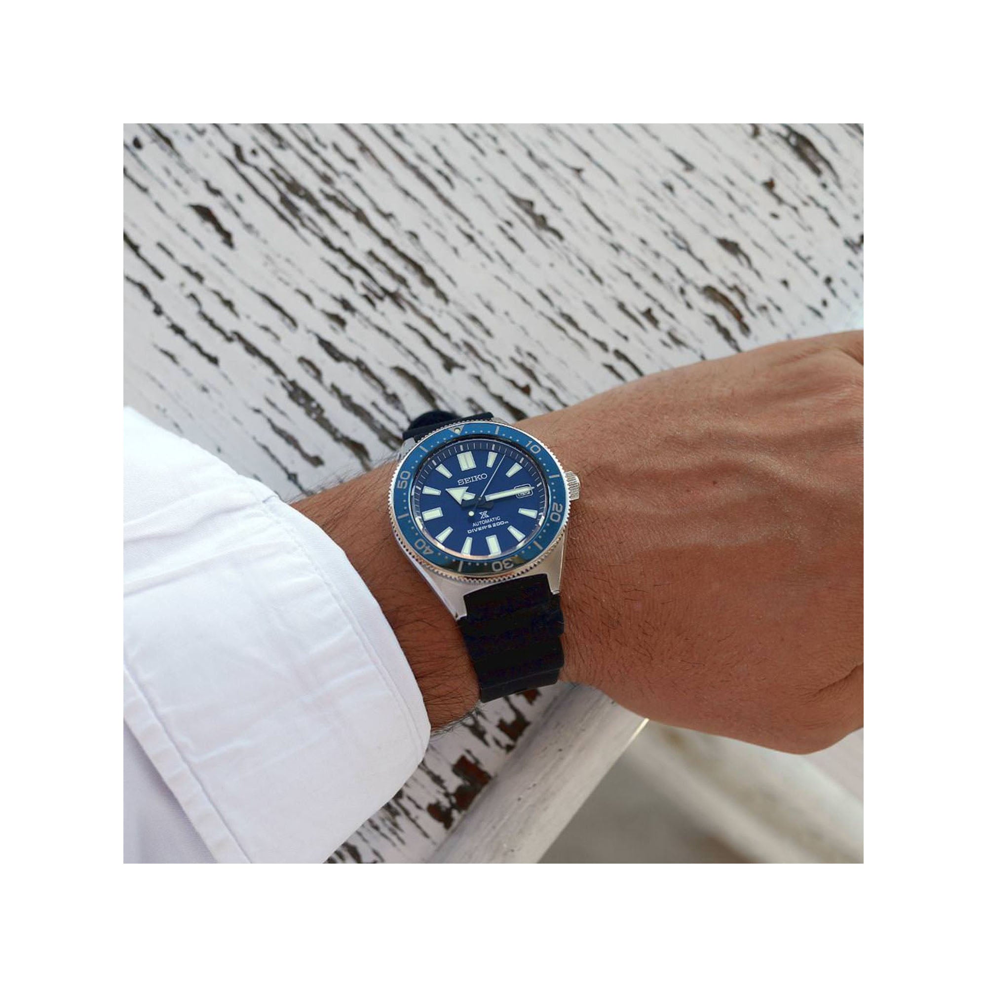Seiko Prospex Analogue Automatic Diver Blue Dial Black Rubber Strap Watch For Men - SPB053J1 wholesalehk.shop