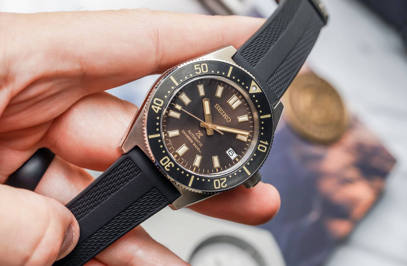 Seiko Prospex 1965 Diver's Modern Re-Interpretation Automatic Brown Dial Black Rubber Strap Watch For Men - SPB147J1 wholesalehk.shop