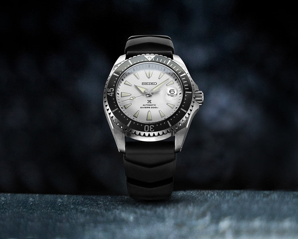 Seiko Shogun Prospex Titanium Divers Automatic White Dial Black Rubber Strap Watch For Men - SPB191J1 wholesalehk.shop