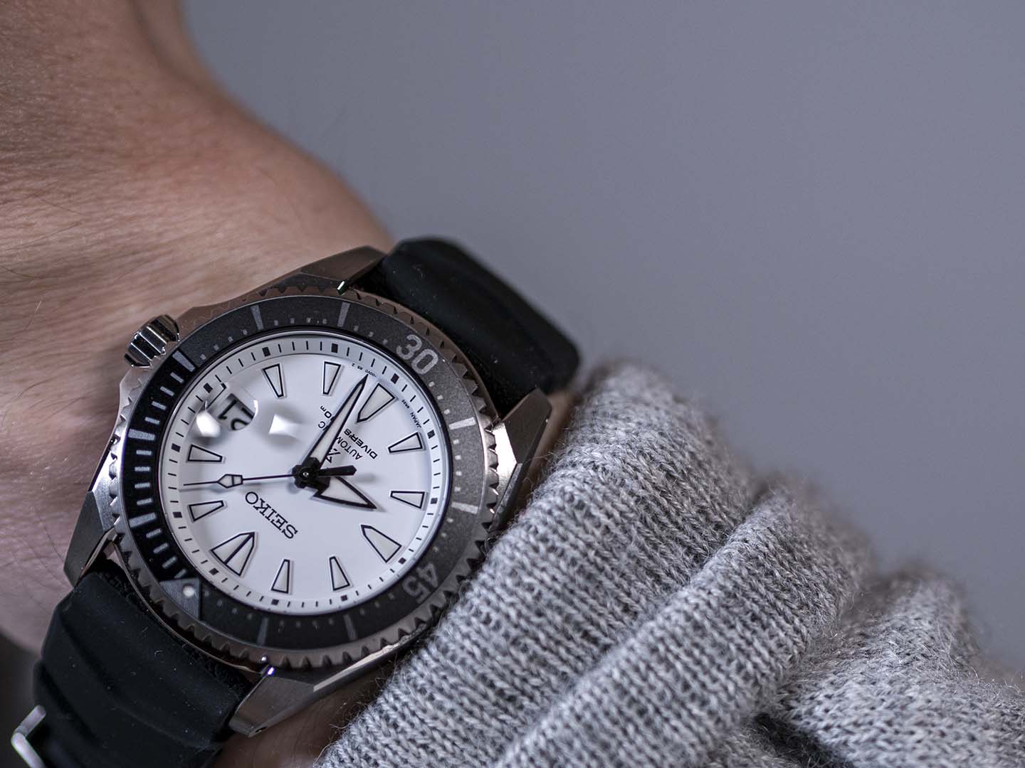 Seiko Shogun Prospex Titanium Divers Automatic White Dial Black Rubber Strap Watch For Men - SPB191J1 wholesalehk.shop