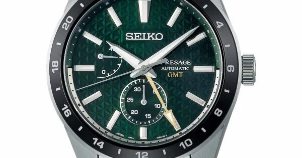 Seiko Presage Sharp Edged Series GMT Green Dial Silver Steel Strap Watch For Men - SPB219J1 wholesalehk.shop