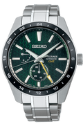 Seiko Presage Sharp Edged Series GMT Green Dial Silver Steel Strap Watch For Men - SPB219J1 wholesalehk.shop
