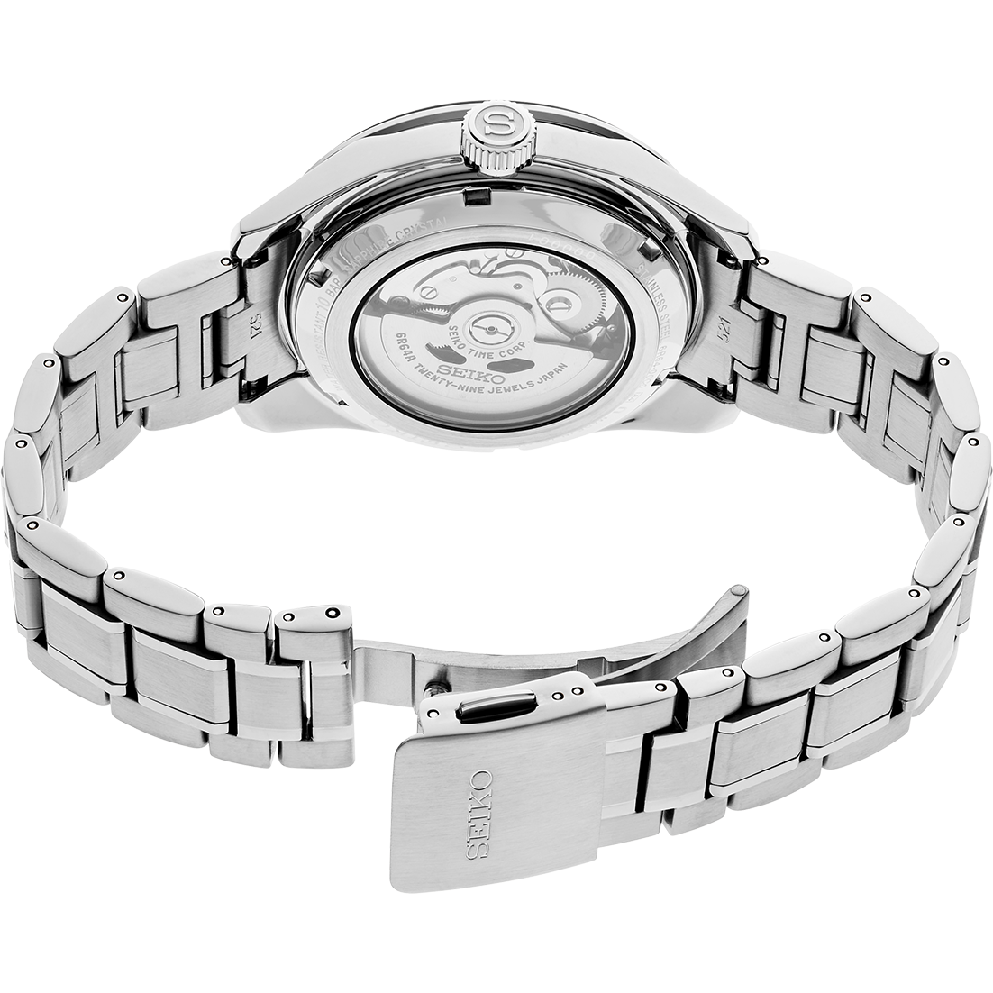 Seiko Presage Sharp Edged Series GMT Green Dial Silver Steel Strap Watch For Men - SPB219J1 wholesalehk.shop