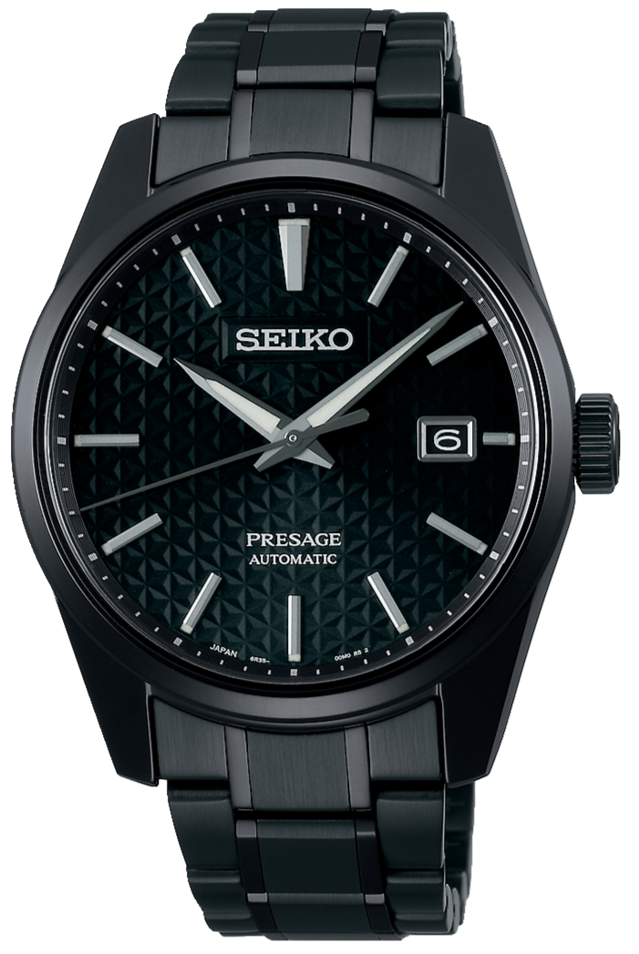 Seiko Presage Sharp Edged Series Black Dial Black Steel Strap Watch For Men - SPB229J1 wholesalehk.shop