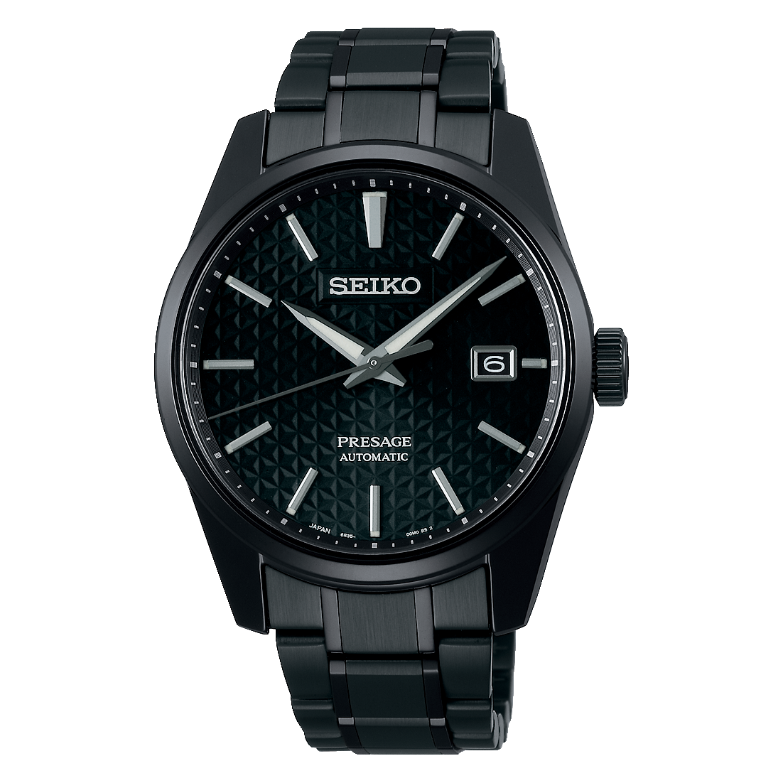 Seiko Presage Sharp Edged Series Black Dial Black Steel Strap Watch For Men - SPB229J1 wholesalehk.shop