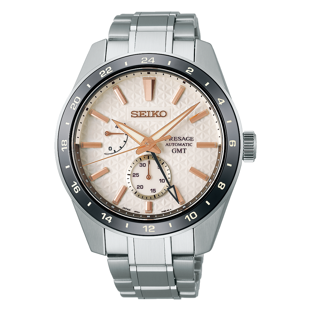 Seiko Presage Sharp Edged Series Automatic GMT Champagne Dial Silver Steel Strap Watch For Men - SPB273J1 wholesalehk.shop