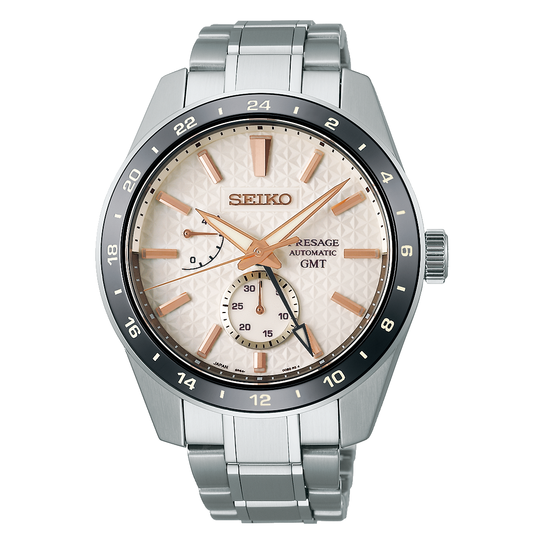 Seiko Presage Sharp Edged Series Automatic GMT Champagne Dial Silver Steel Strap Watch For Men - SPB273J1 wholesalehk.shop