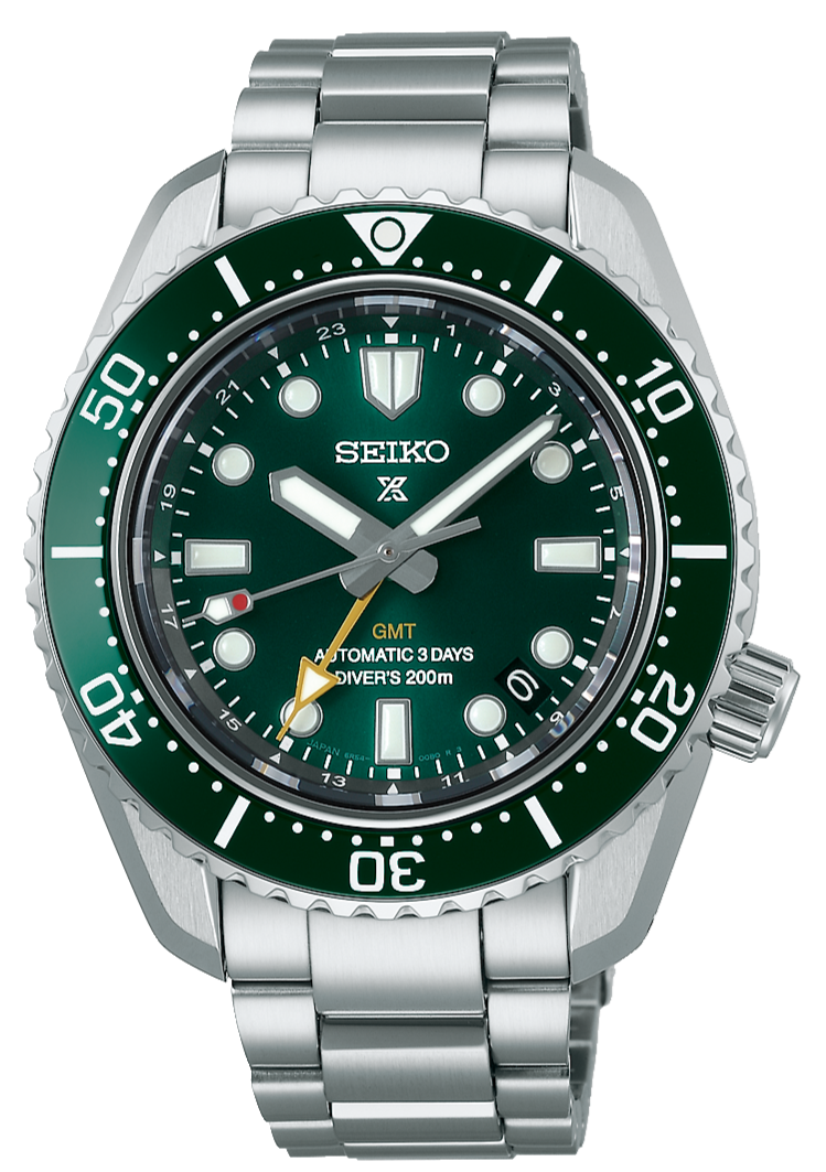 Seiko Prospex GMT Divers Automatic Marine Green Dial Silver Steel Strap Watch For Men - SPB381J1 wholesalehk.shop