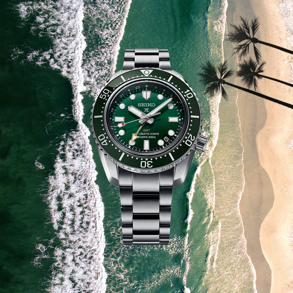 Seiko Prospex GMT Divers Automatic Marine Green Dial Silver Steel Strap Watch For Men - SPB381J1 wholesalehk.shop