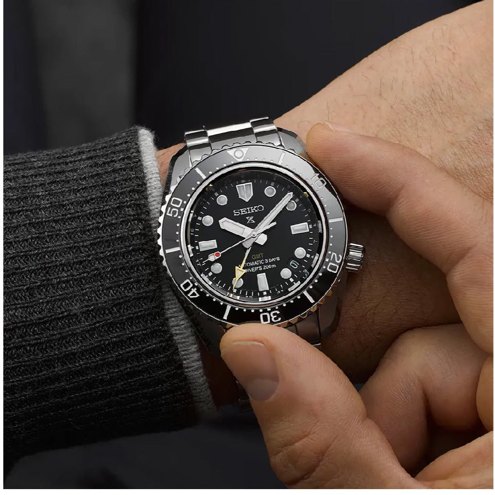 Seiko Prosprex Dark Depths GMT Automatic Black Dial Silver Steel Strap Watch For Men - SPB383J1 wholesalehk.shop