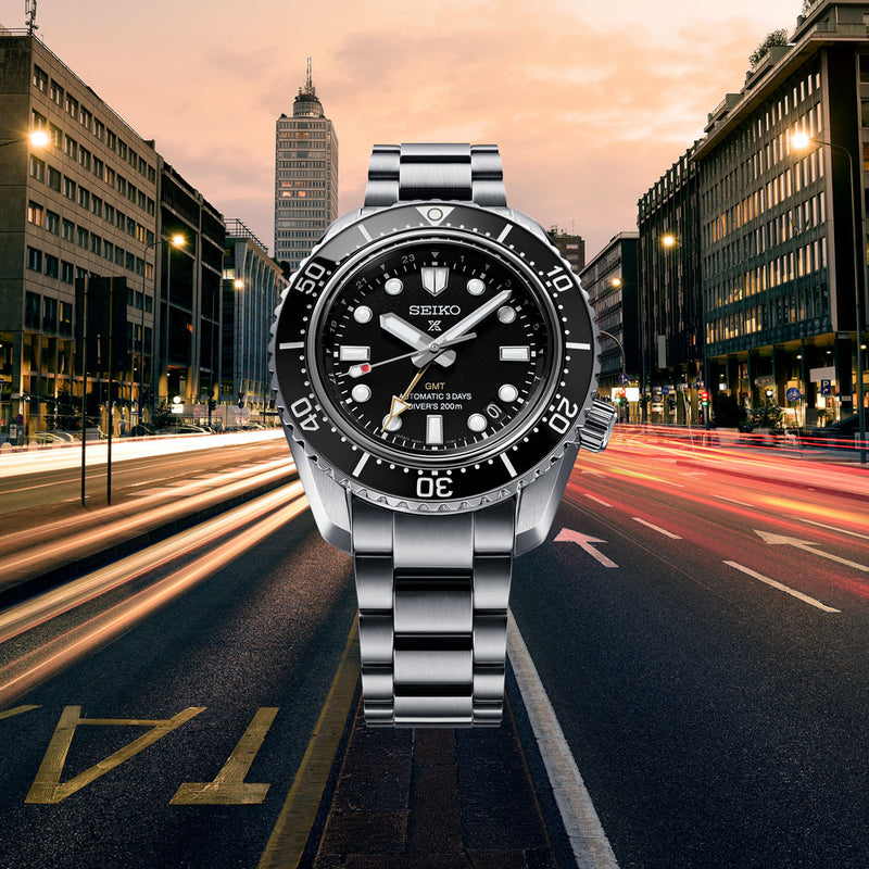 Seiko Prosprex Dark Depths GMT Automatic Black Dial Silver Steel Strap Watch For Men - SPB383J1 wholesalehk.shop