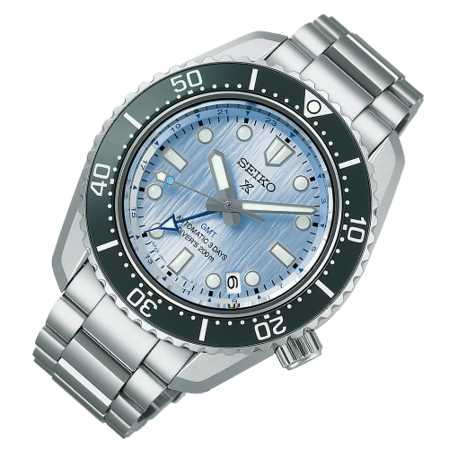 Seiko Prospex Limited Edition Automatic GMT Glacier Blue Dial Silver Steel Strap Watch For Men - SPB385J1 wholesalehk.shop