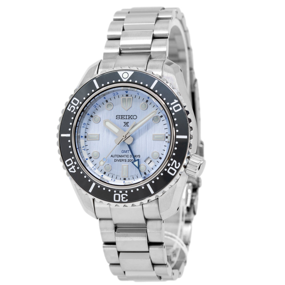 Seiko Prospex Limited Edition Automatic GMT Glacier Blue Dial Silver Steel Strap Watch For Men - SPB385J1 wholesalehk.shop