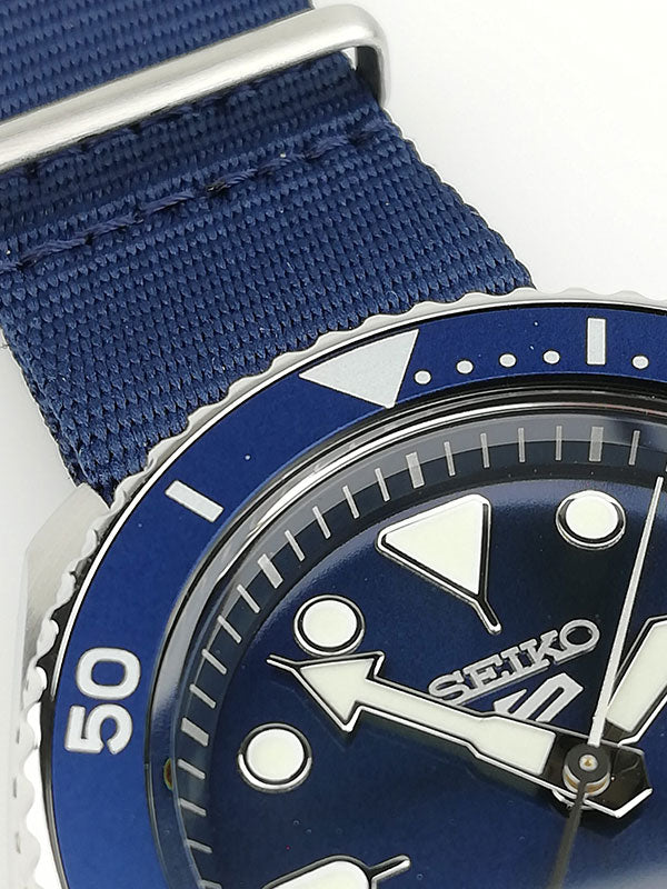 Seiko 5 Sports Automatic SKX Blue Dial Blue NATO Strap Watch For Men - SRPD51K2 wholesalehk.shop