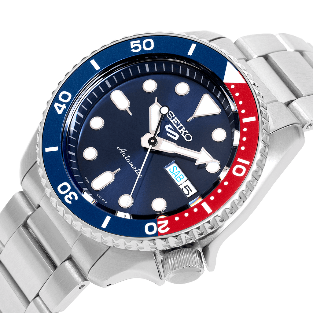 Seiko 5 Sports Automatic Blue Dial Silver Steel Strap Watch For Men - SRPD53K1 wholesalehk.shop