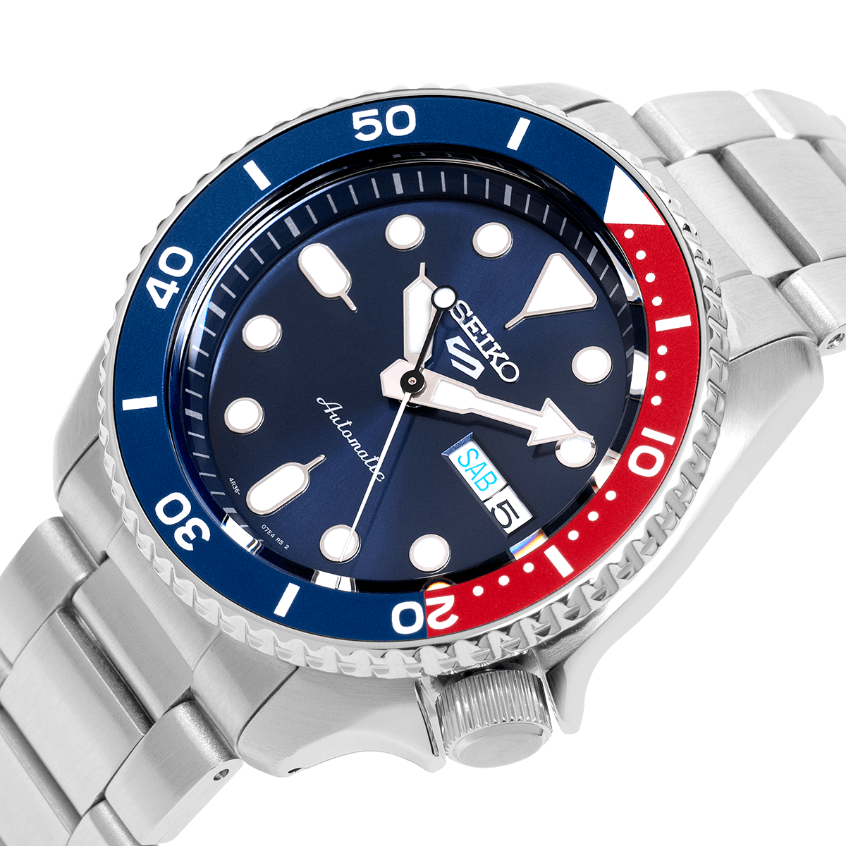 Seiko 5 Sports Automatic Blue Dial Silver Steel Strap Watch For Men - SRPD53K1 wholesalehk.shop