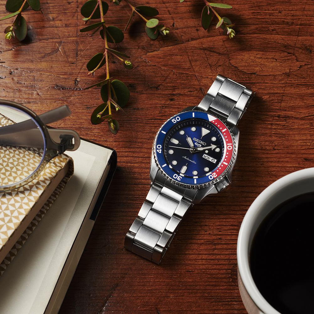 Seiko 5 Sports Automatic Blue Dial Silver Steel Strap Watch For Men - SRPD53K1 wholesalehk.shop