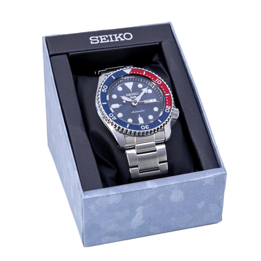 Seiko 5 Sports Automatic Blue Dial Silver Steel Strap Watch For Men - SRPD53K1 wholesalehk.shop