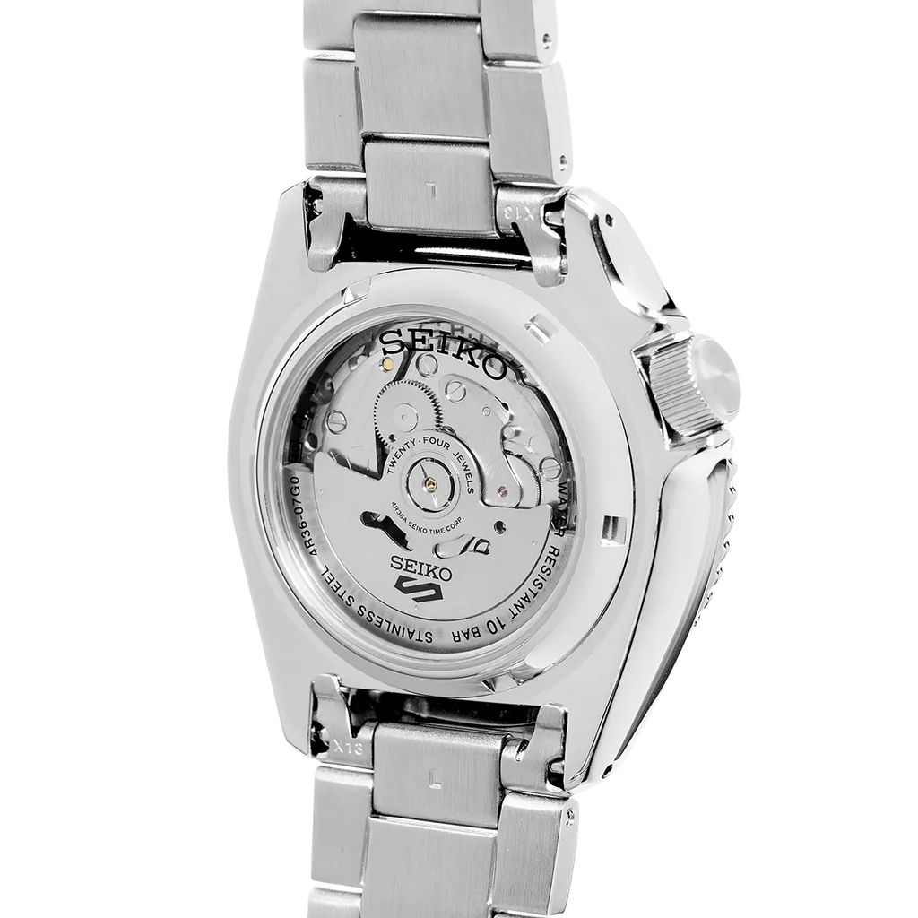 Seiko 5 Sports Automatic Day Date Black Dial Silver Steel Strap Watch for Men - SRPD55K1 wholesalehk.shop