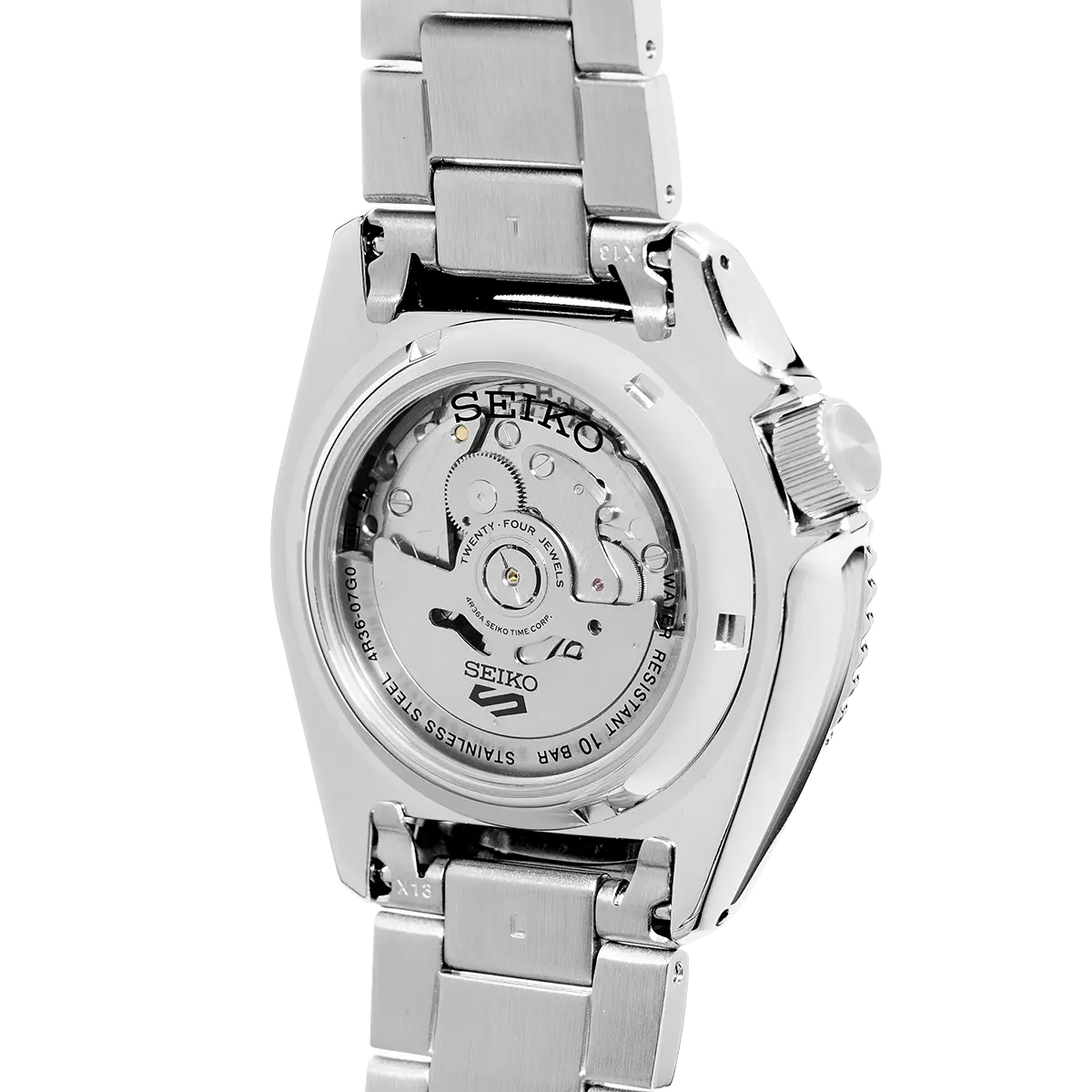 Seiko 5 Sports Automatic Day Date Black Dial Silver Steel Strap Watch for Men - SRPD55K1 wholesalehk.shop