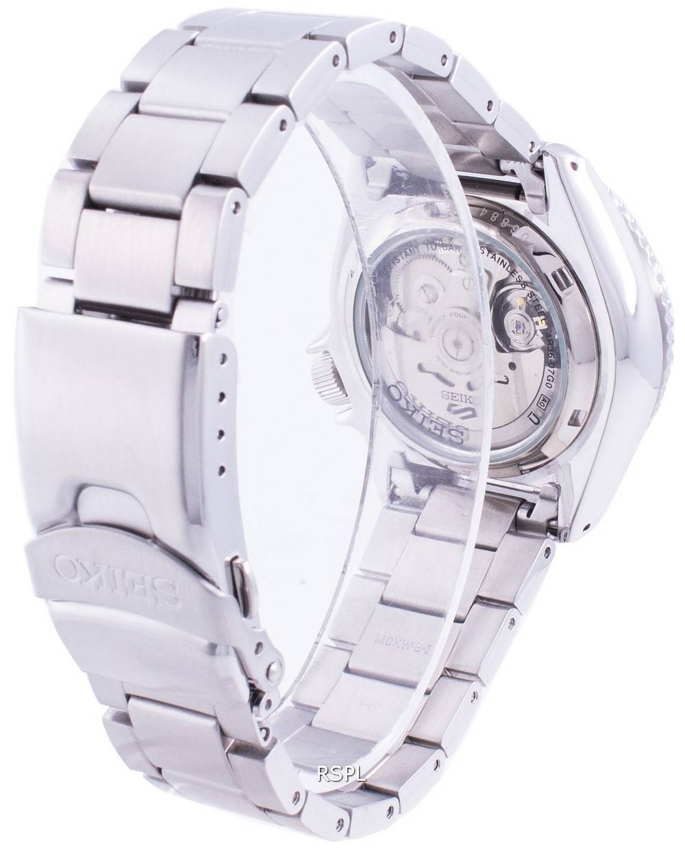 Seiko 5 Sports Automatic Day Date Black Dial Silver Steel Strap Watch for Men - SRPD55K1 wholesalehk.shop