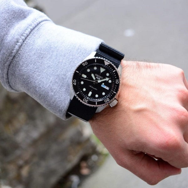 Seiko 5 Sports SKX Automatic Black Dial Black NATO Strap Watch For Men - SRPD55K3 wholesalehk.shop