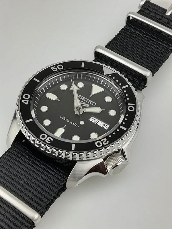 Seiko 5 Sports SKX Automatic Black Dial Black NATO Strap Watch For Men - SRPD55K3 wholesalehk.shop
