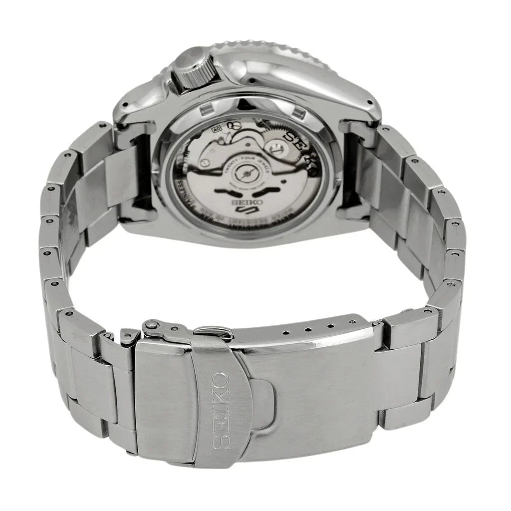 Seiko 5 Sports Automatic Black Dial Silver Steel Strap Watch For Men - SRPD57K1 wholesalehk.shop