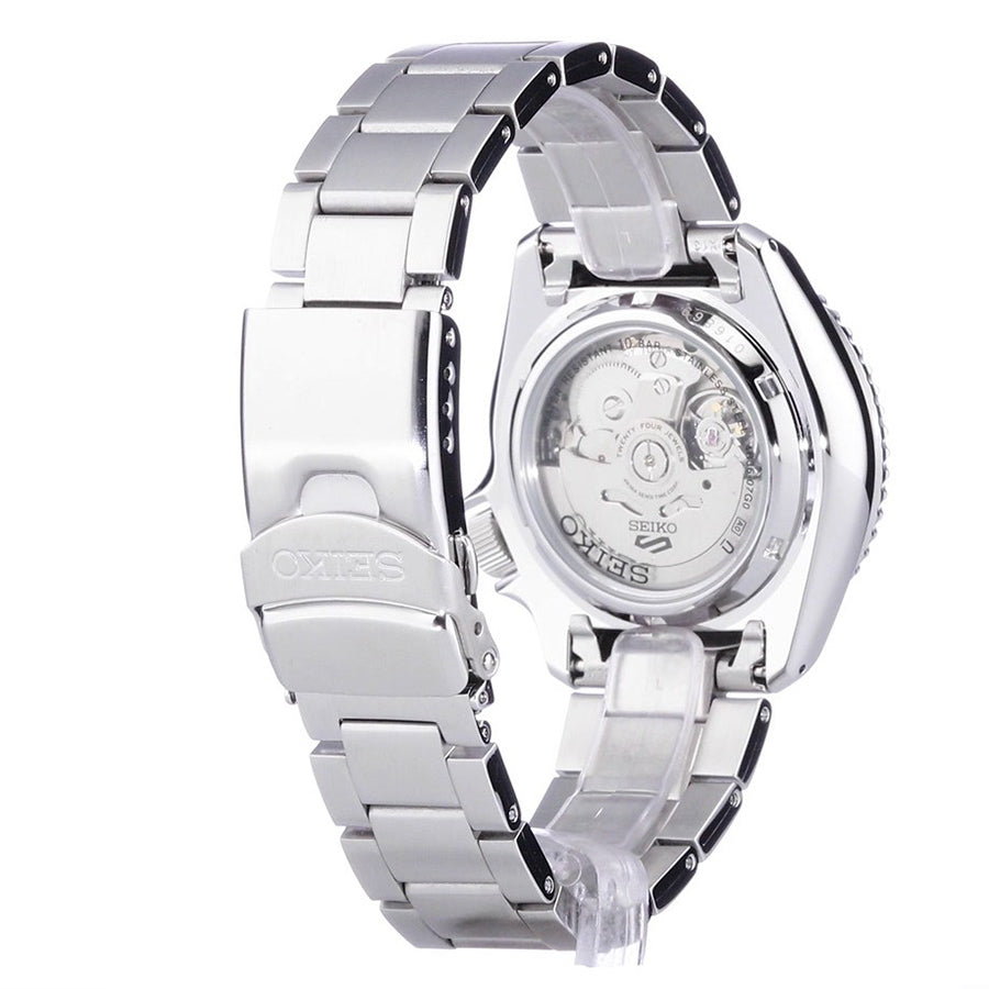 Seiko 5 Sports Automatic Black Dial Silver Steel Strap Watch For Men - SRPD57K1 wholesalehk.shop